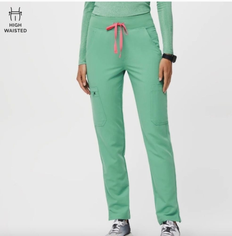 Figs Surgical Green High Waisted Yola Scrub Pants With Yoga Waistband Size 4XL